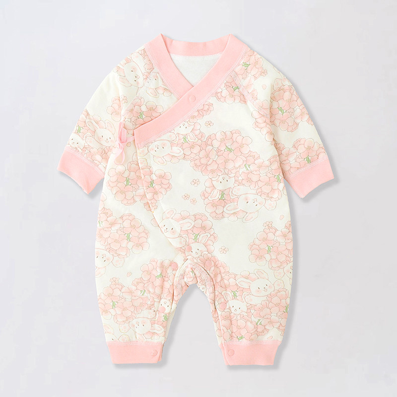 纯棉春秋薄棉40克棉衣保暖衣连体衣出纯棉哈衣保暖外出连体衣贴身