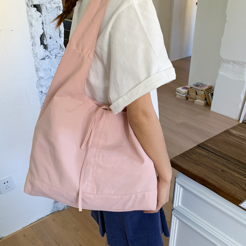 纯色简约大容量单肩包休闲百搭韩版女士手提包逛街通勤购物