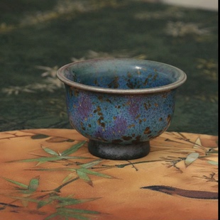 钧窑主人杯送礼茶杯茶具炉钧压手杯陶瓷品茗杯高温釉长辈朋友礼物