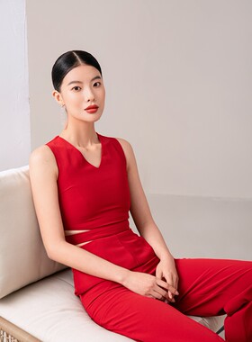 原创自然腰长裤修身款腰间时尚
