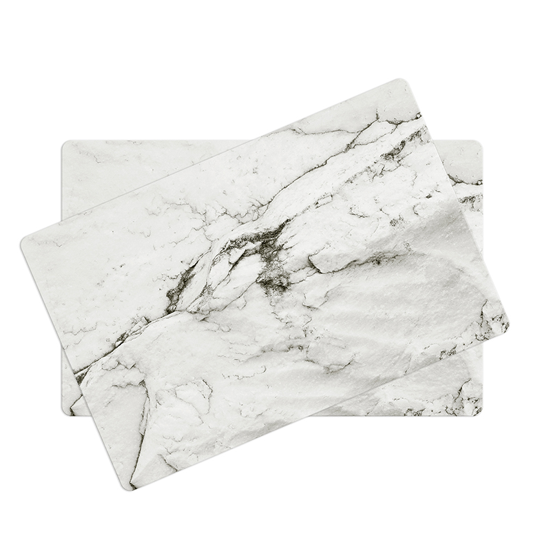 2Pcs Placemat Marble Pattern Stripe PVC Mat Table Mats Plate