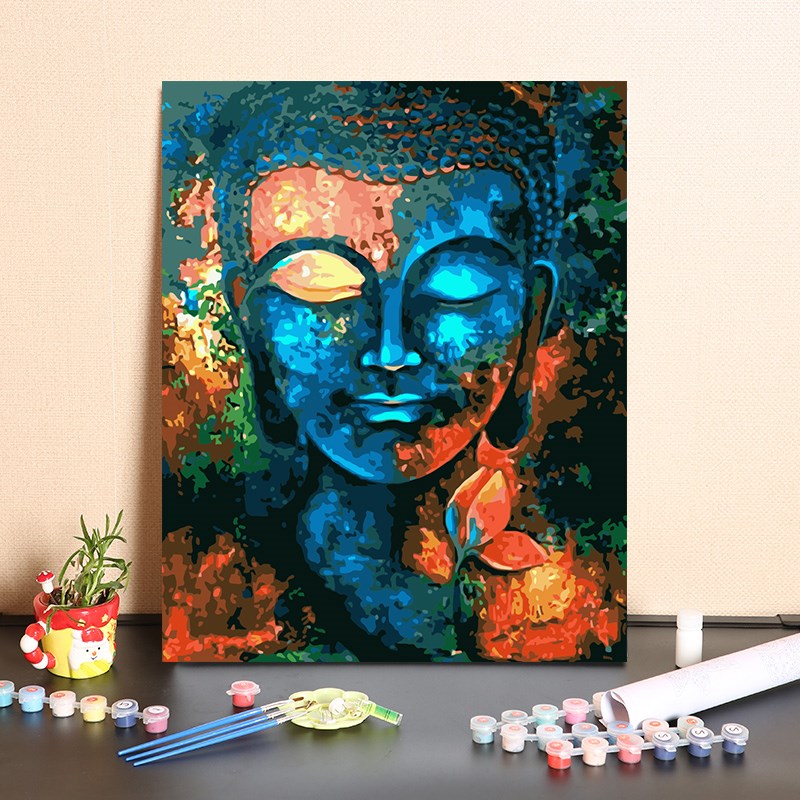 HACAN DIY Pictures By Number Buddha Kits Paint By Numbers Po