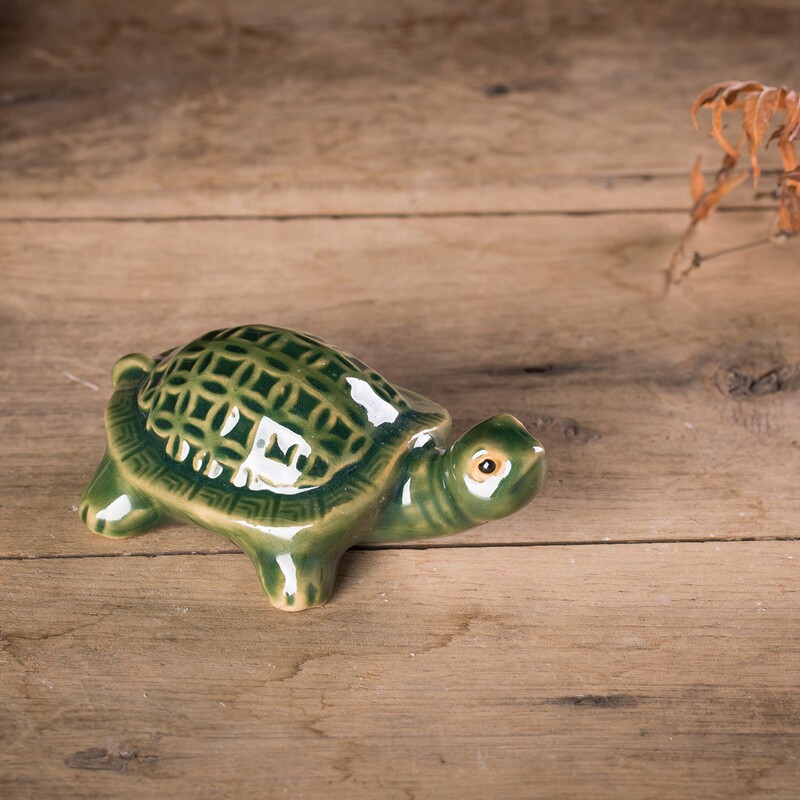 长寿龟金钱龟陶瓷摆件假山家居盆景鱼缸龟池造景配件