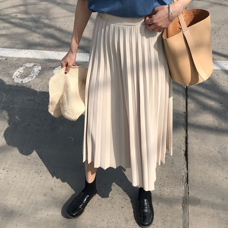 º«°æ¸´¹Å·ç¼òÔ¼chic´º¼¾Å®×°´¿É«Ñ§Éú2018´ºÏİٴîÖг¤¿î°ëÉíȹ