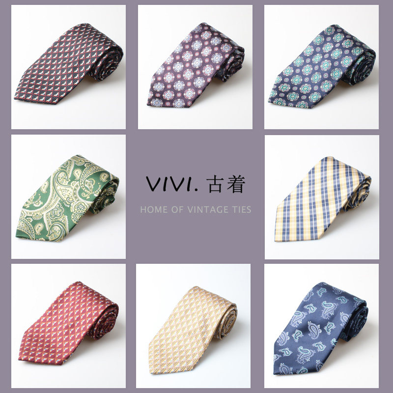 领带好看vintage精美真丝桑蚕丝