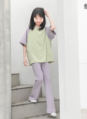 蔡爸爸童装薄款夏装冰爽速干插肩t恤大童母女装运动套装013+023