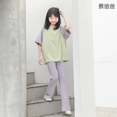 薄款夏装冰爽插肩t恤运动套装