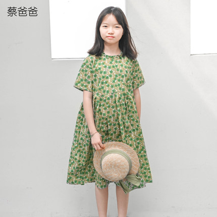 蔡爸爸原创童装2026新款小清新母女碎花裙女童裙夏薄款连衣裙666