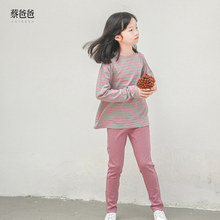 2025春秋装 子A23 女大童打底裤 秋裤 286 粉色紧身打底裤 蔡爸爸童装