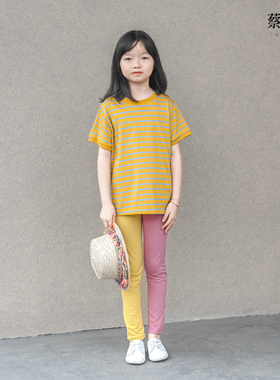 蔡爸爸童装 时尚夏装 薄款瑜伽裤 女童少女弹力裤透气瑜伽长裤150