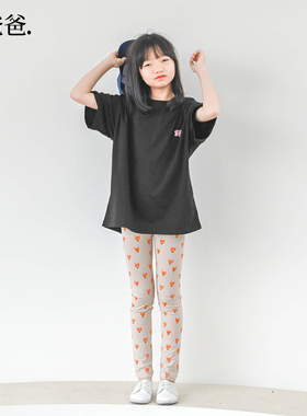 蔡爸爸童装百搭夏装 紧身裤女童狐狸瑜伽裤 长裤秋裤子300+882