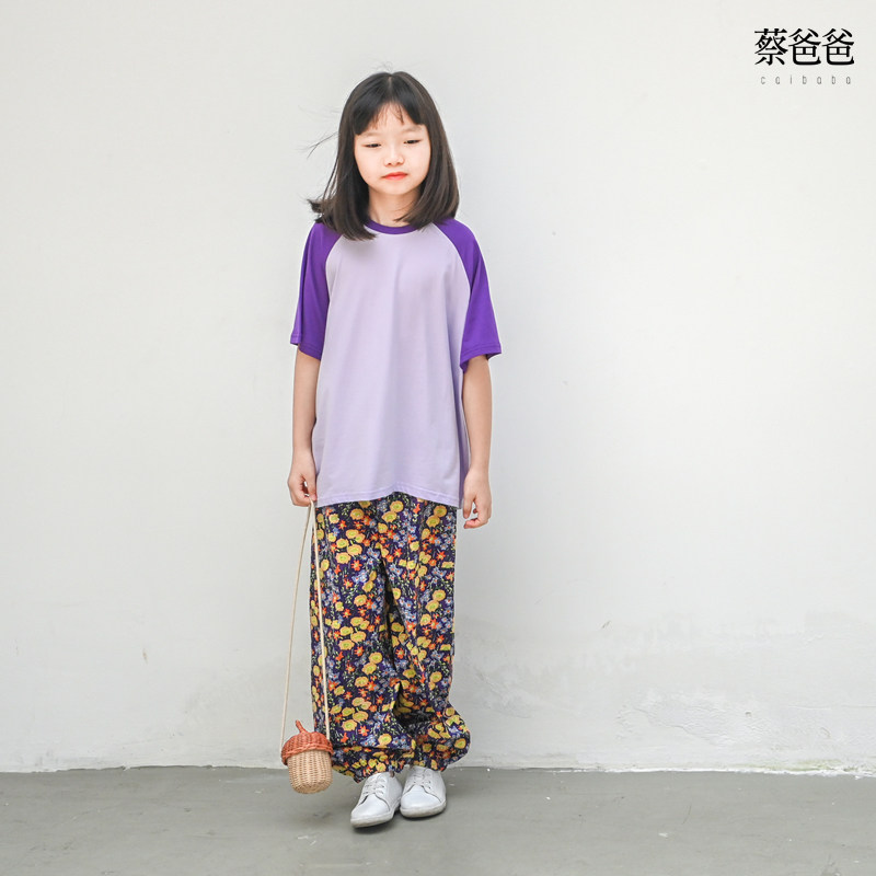 蔡爸爸童装夏装女大童碎花防晒防蚊裤百搭时尚束脚长裤子112+620