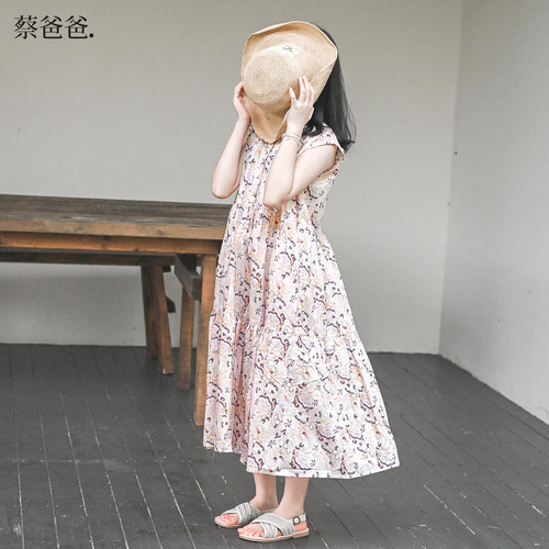纯棉碎花背心长裙夏季女童连衣裙