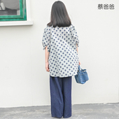 独特文艺圆点衣服 宽松上衣773 女童新款 短袖 269 夏装 蔡爸爸童装