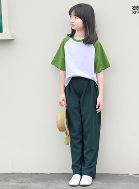 蔡爸爸童装 2026新款夏装短袖t恤 男女童潮酷穿搭插肩上衣353+177