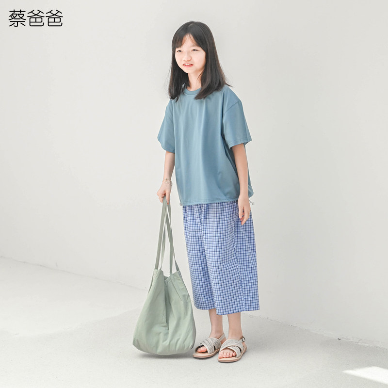 蔡爸爸童装运动凉爽上衣抽绳百搭短袖t恤夏季母女装衣服595+331