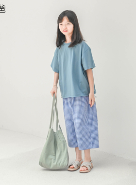 蔡爸爸童装运动凉爽上衣抽绳百搭短袖t恤夏季母女装衣服595+331