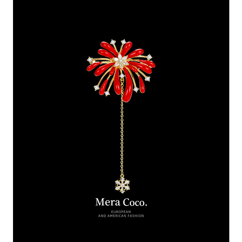 MeraCoco新年红色烟花流苏胸针女高档毛衣胸花男士西装别针配饰品,饰品/流行首饰/时尚饰品新,胸针,淘宝优惠券,粉丝福利购,淘宝优惠卷
