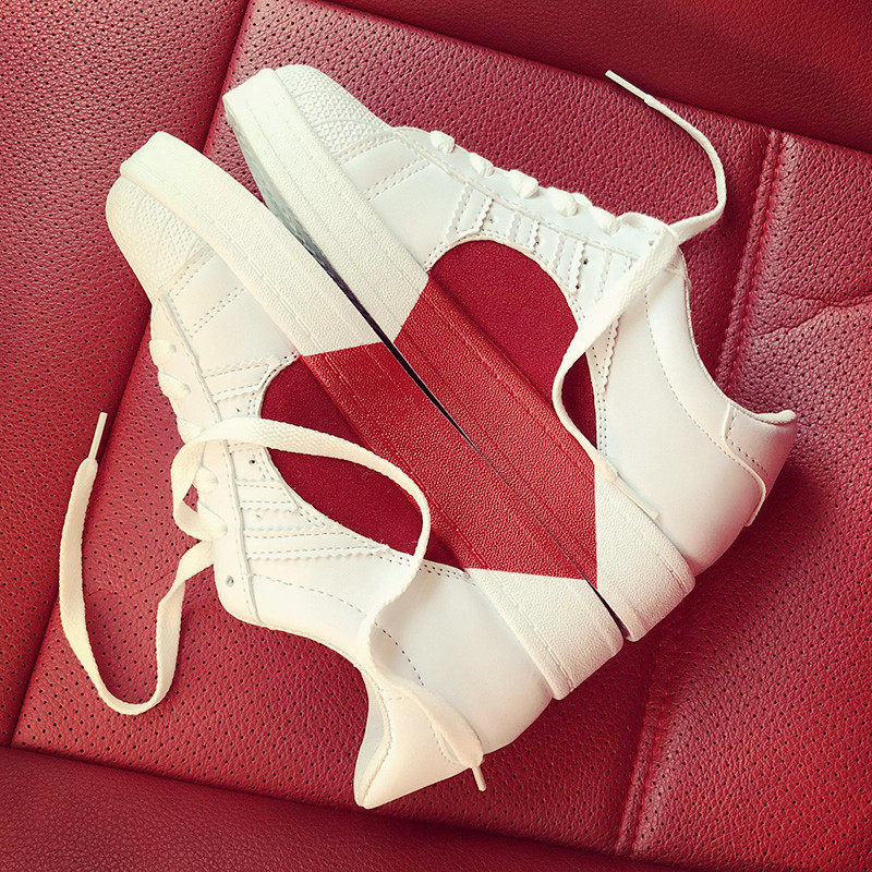 2019愛心潮小白鞋女桃心貝殼頭運動鞋時尚超火情侶男女休閑板鞋在類目 女鞋, 低幫鞋中 - 來自Buy2taobao.com提供專業的淘寶代購服務