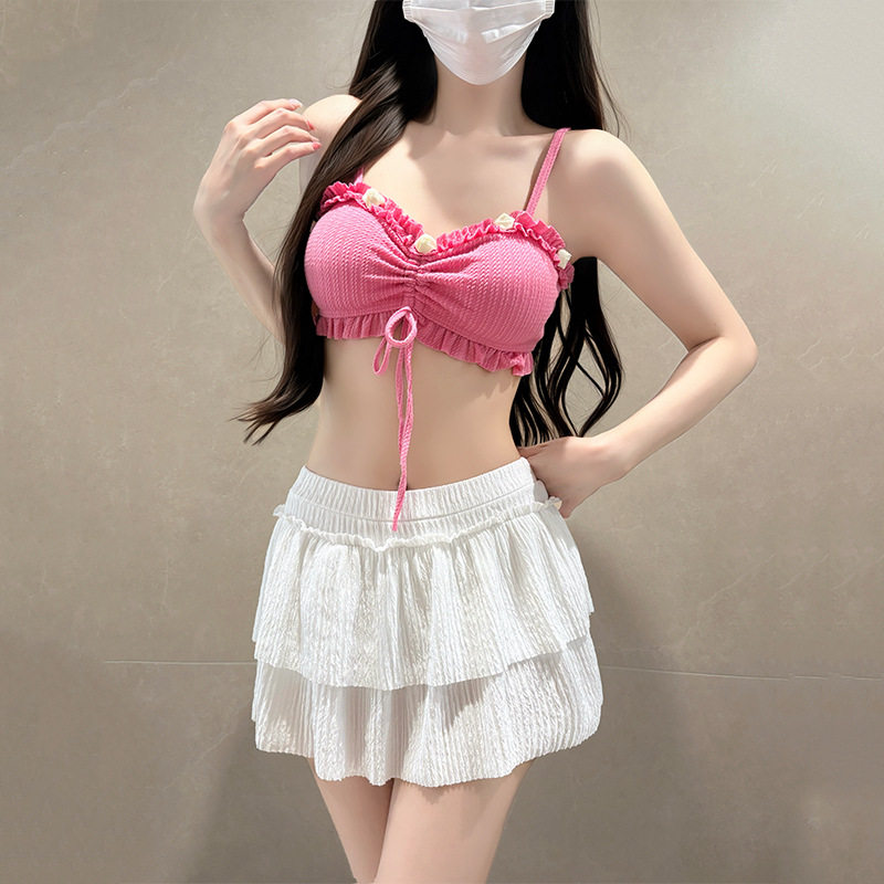 多巴胺甜美泳衣少女款分体两件套图片