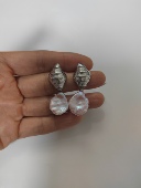 天然淡水花瓣珍珠耳环仙粉色花瓣耳钉银针