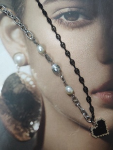 天然海水大溪地澳白巴洛克珍珠项链钛钢项链多戴款