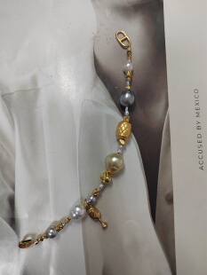 天然海水澳白金珠大溪地巴洛克澳白凯西珍珠手链项链