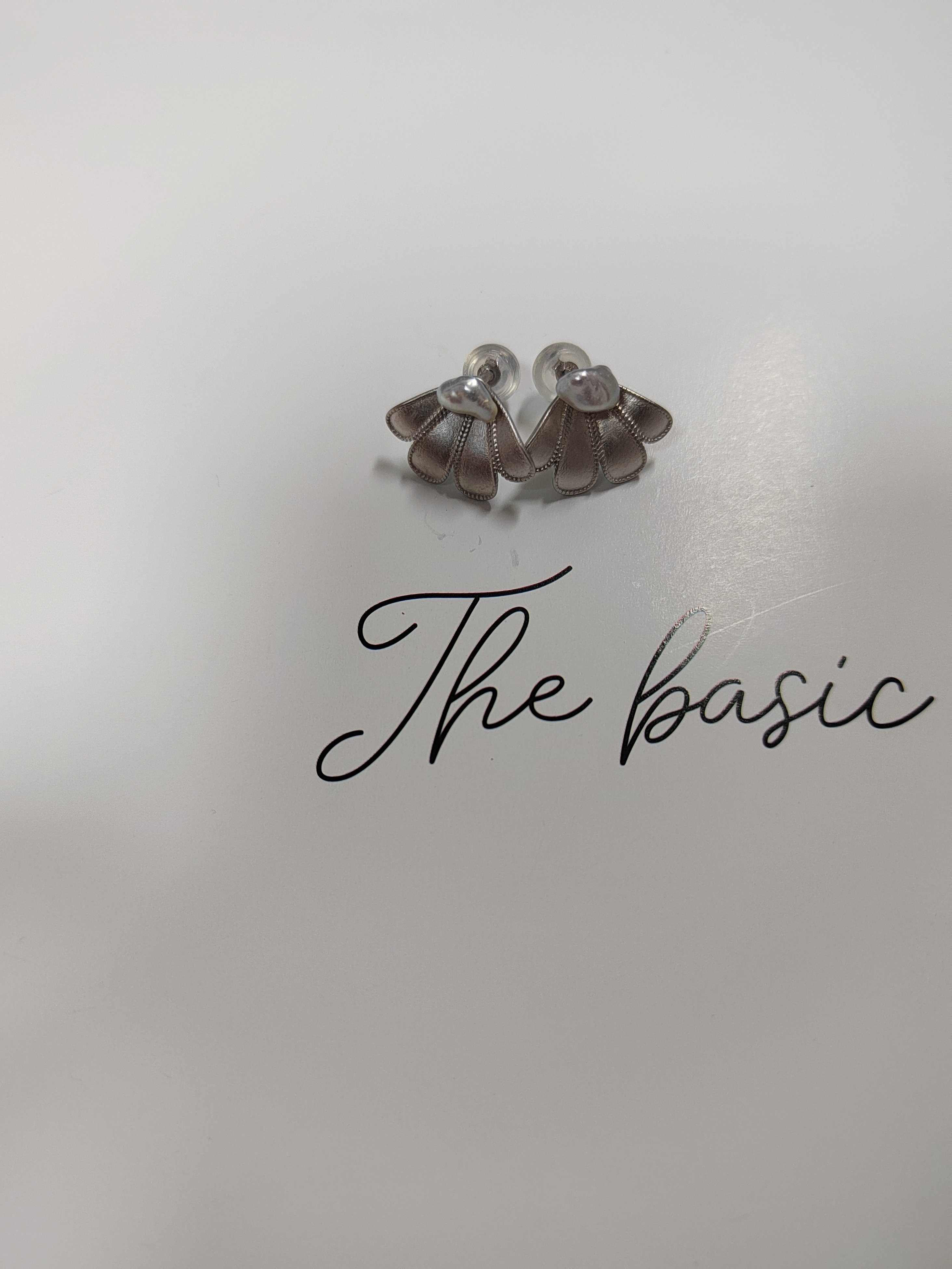 天然海水澳白凯西珍珠耳钉纯银耳钉精致磨砂耳钉