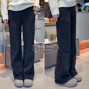 女2511204 冬灰色微喇休闲糯米裤 2511212 加绒蜜桃裤