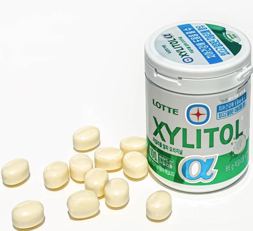 韩国口香糖 乐天木糖醇 进口薄荷口香糖 原装阿尔法口香糖 86克