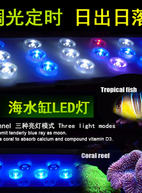 万景丰鱼缸灯led照明灯海缸珊瑚灯大功率海水偏蓝软体LPS fot补光