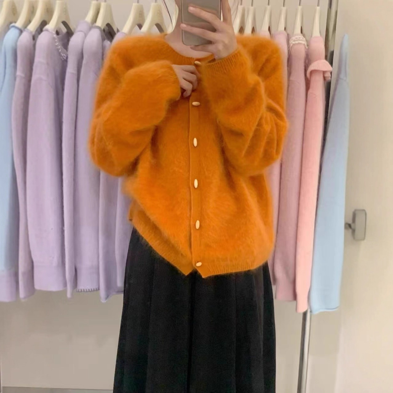 【皇冠级】羊绒拉绒纽扣款开衫135斤内孤品1760189634104