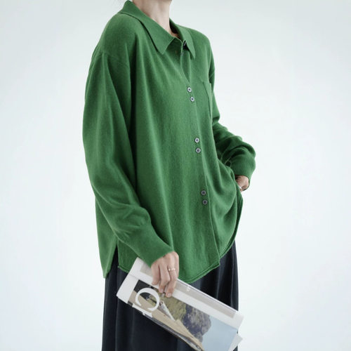 羊毛针织开衫女春秋直筒长袖软糯亲肤多色百搭通勤气质女式针织衫