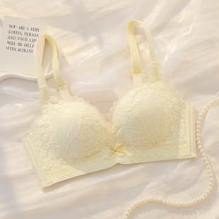 内衣女士小胸平胸聚拢无钢圈调整型收副乳防下垂胸罩性感中厚文胸