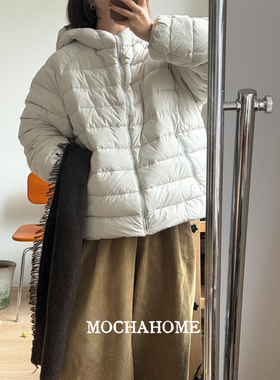 MochaHome 2024冬季新款连帽保暖排骨短款面包服羽绒服