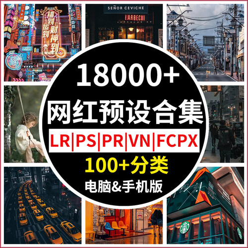 LR高级预设PS滤镜PR调色日系人像婚礼胶片古风美食手机电脑版VSCO