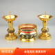 复古婚庆装 合金烛台香炉套装 金色莲花蜡台蜡烛台座中式 饰供桌摆件