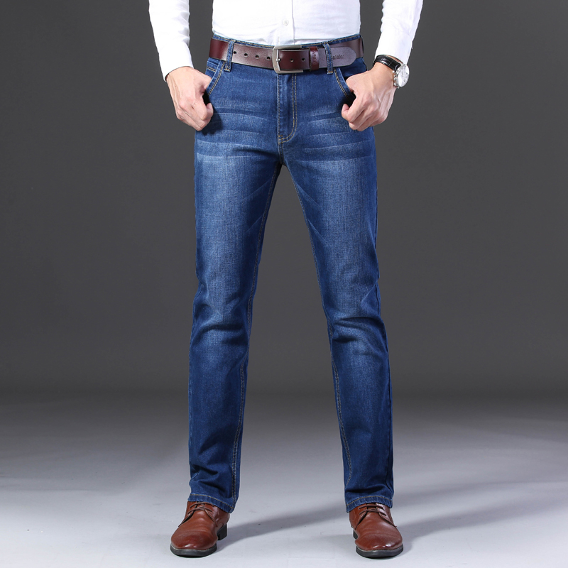 Jeans men's elastic thick men's wear versatile five bags