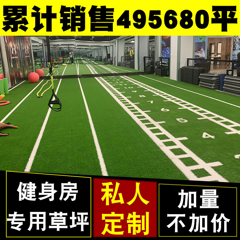 健身房塑料草坪地毯自带白线条