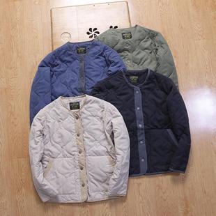 主推猛货！软软糯糯桃皮绒葫芦格羽绒棉无领内胆外套复古棉衣男士