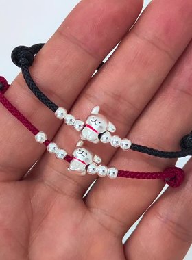 小红书同款新款线条小狗手绳女小众百搭复古设计简约气质时尚情侣