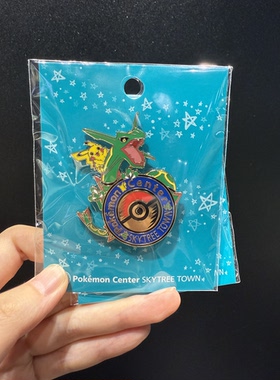 日本宝可梦中心限定徽章皮卡丘梦幻东京湾晴空塔徽章