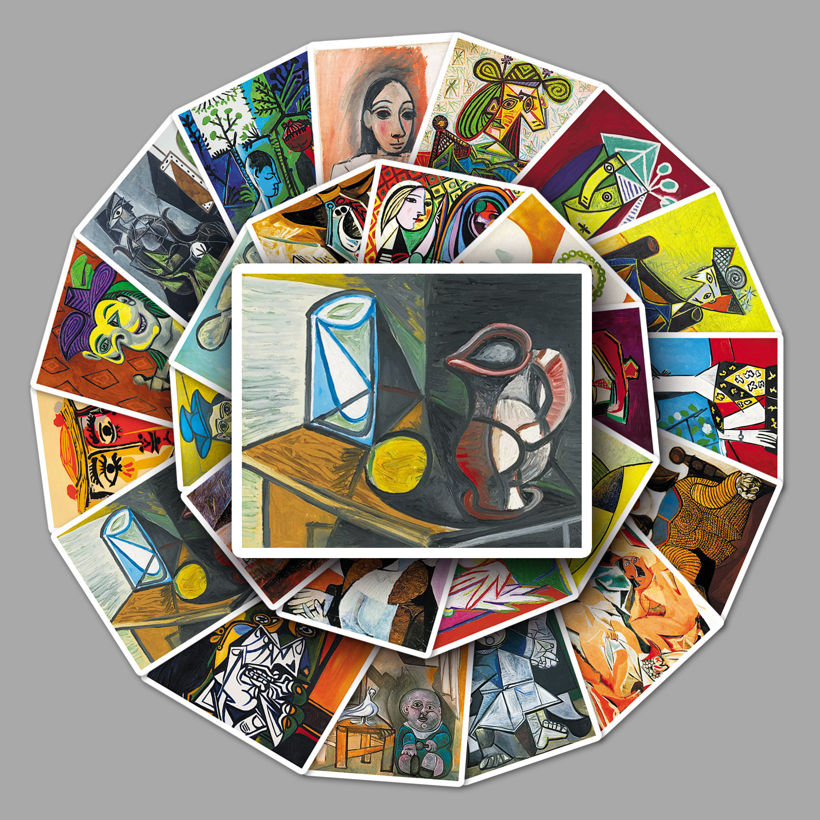 50张毕加索贴纸艺术作品创意绘画防水不干胶自行车笔记本电脑贴纸