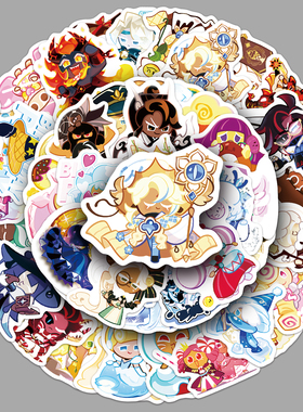 50张饼干人王国卡通贴纸Cookie Run Kingdom防水装饰吉他手机贴纸
