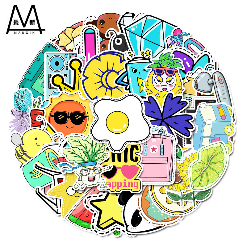 53张vsco卡通防水贴纸行李箱