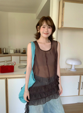 Flower & April-百搭款四季款氛围感斜边下摆背心裙连衣裙170013