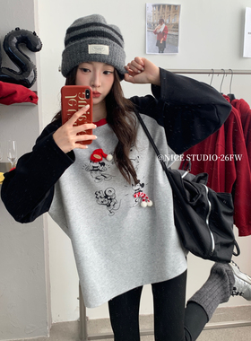 奶思家NICE STUDIO-2026年春款上新爆款卡通大版tee长袖T恤08917