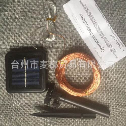 亚马逊销100LED太阳能铜线灯户UFC外防水圣诞热节日装饰庭L院D灯E