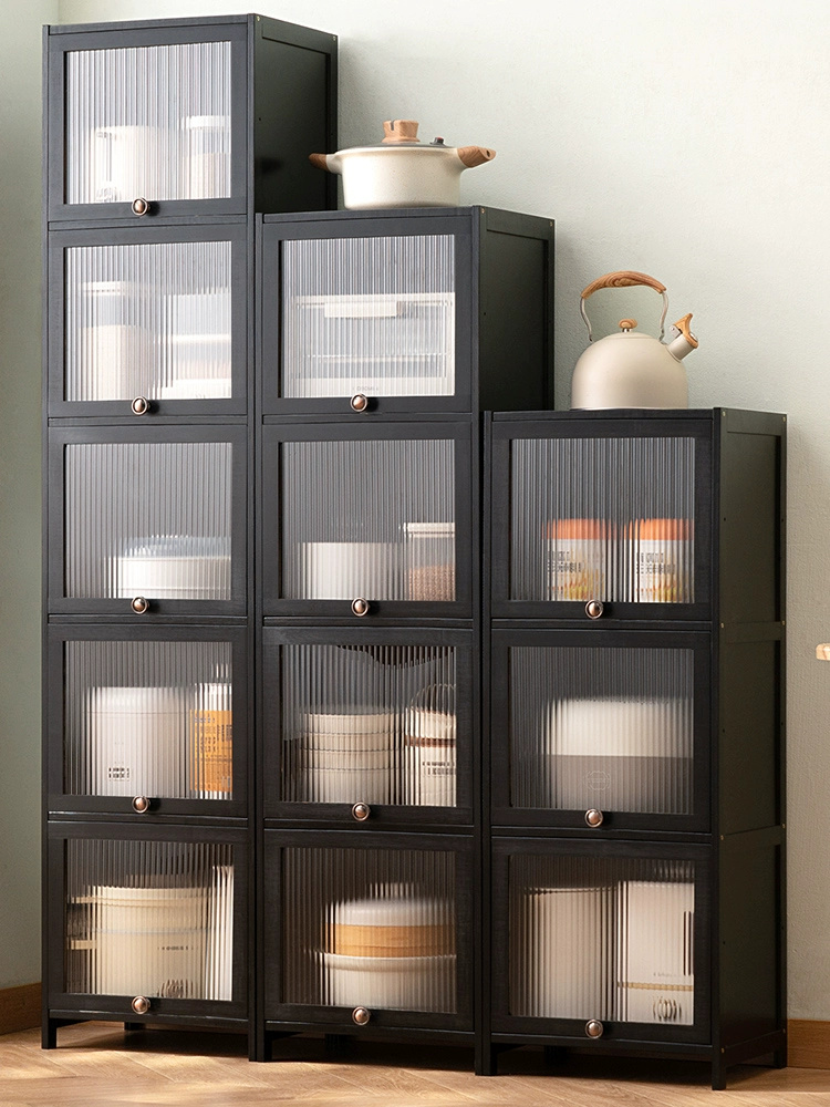 厨房餐边收纳柜储物带门微波炉架