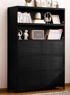 书柜置物架学生家用书本储物柜一体靠墙落地宿舍防尘书架带柜门